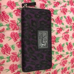 **AVAILABLE** Purple leopard print Coach wallet